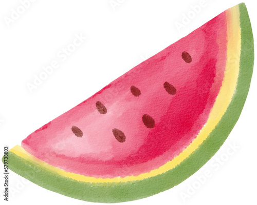 Watercolor Watermelon Slice – Fresh Summer Fruit Clipart 