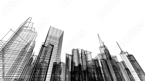 Skyscrapers in the city 3d illustration
