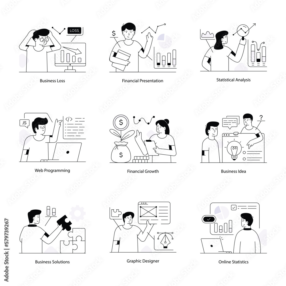 Set of Business Planning Line Illustrations
Set of Business Planning Line Illustrations