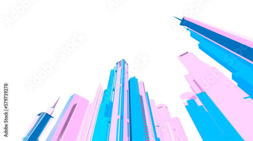 Skyscrapers in the city 3d illustration