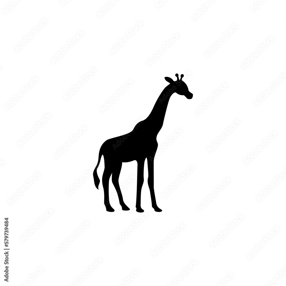 Fototapeta premium giraffe vector illustration for a logo,icon or symbol. giraffe silhouette