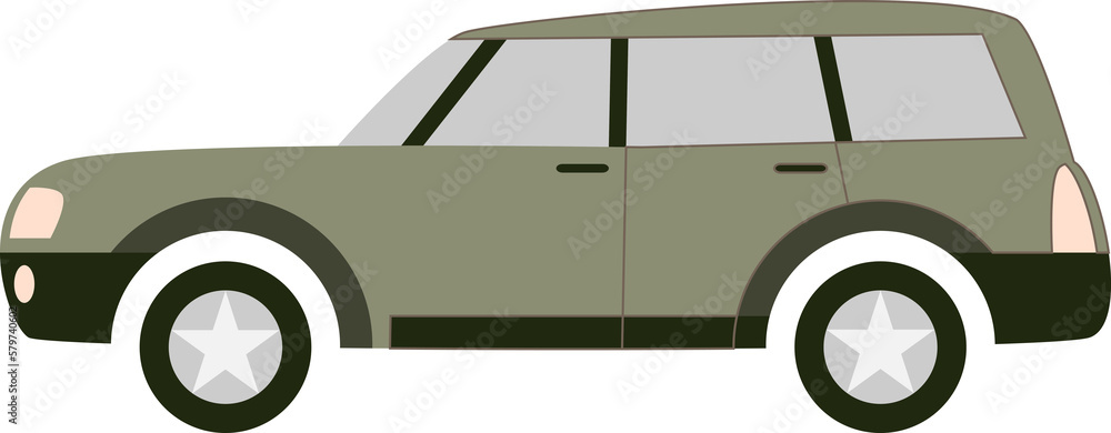 City car. Right view. Simple automobile design. City car. Right view. Simple automobile design.