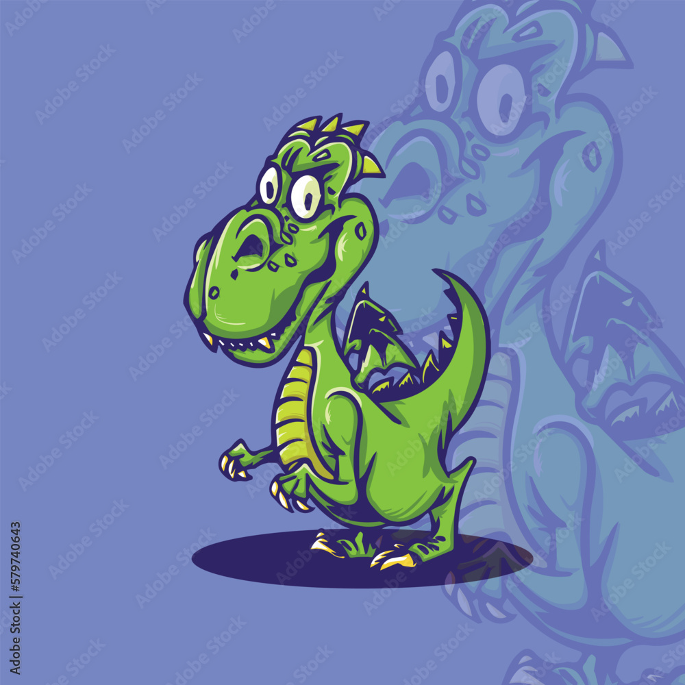 Obraz premium trex dragon illustration for logo and tshirt design