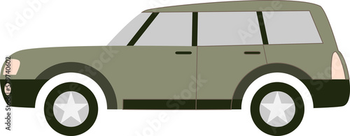 City car. Right view. Simple automobile design.