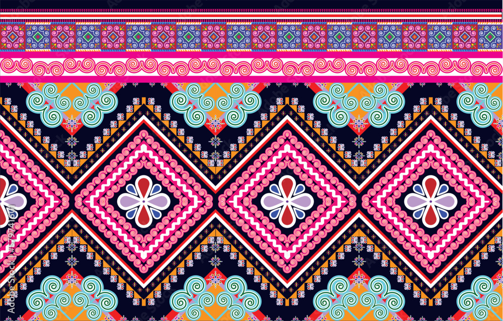 Tribal Pattern Background geometric ethnic  Oriental traditional Design for seamless,carpet,wallpaper,clothing,wrapping,fabric,Vector illustration.