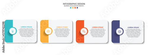 Steps business data visualization timeline process infographic template design with icons