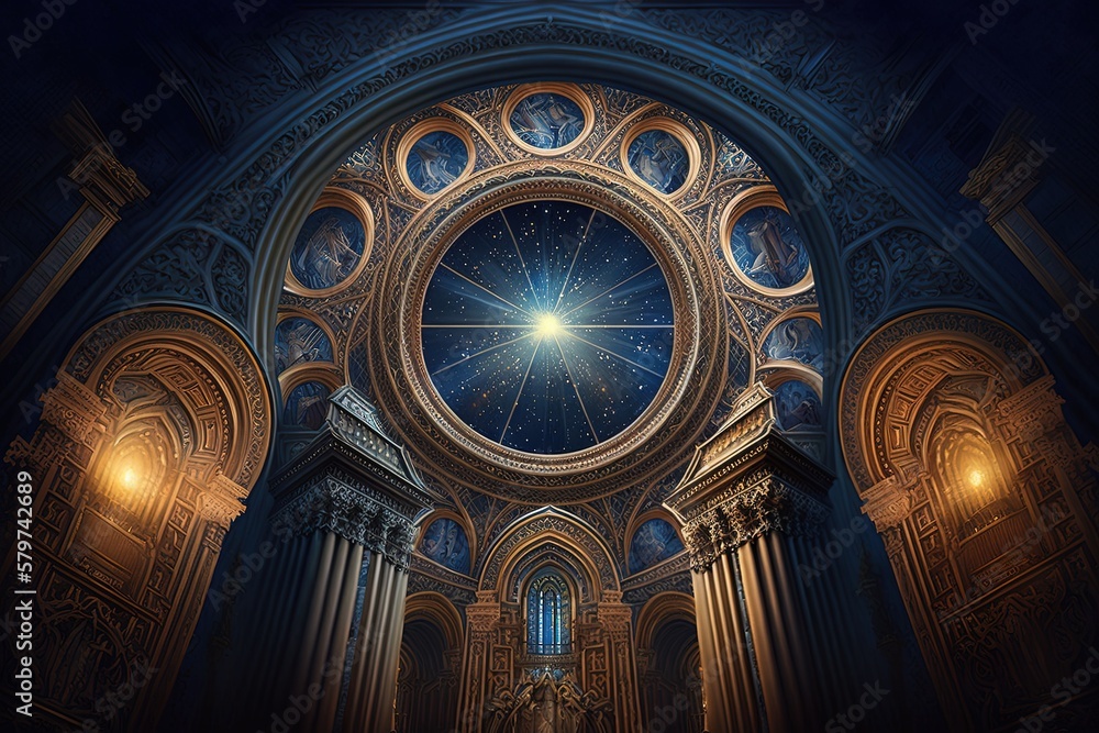 The Celestial Cathedral: A Holy Illumination of Mystique Generative AI