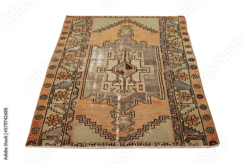 hand-woven, decorative wool Turkish rug 
