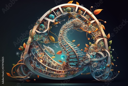 The Imagined Structures of Life: A Fantasy DNA Illustration Generative AI