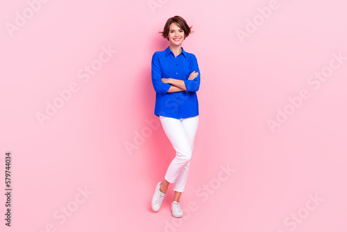 Foto Full body size photo of business lady wear stylish smart casual outfit office jo