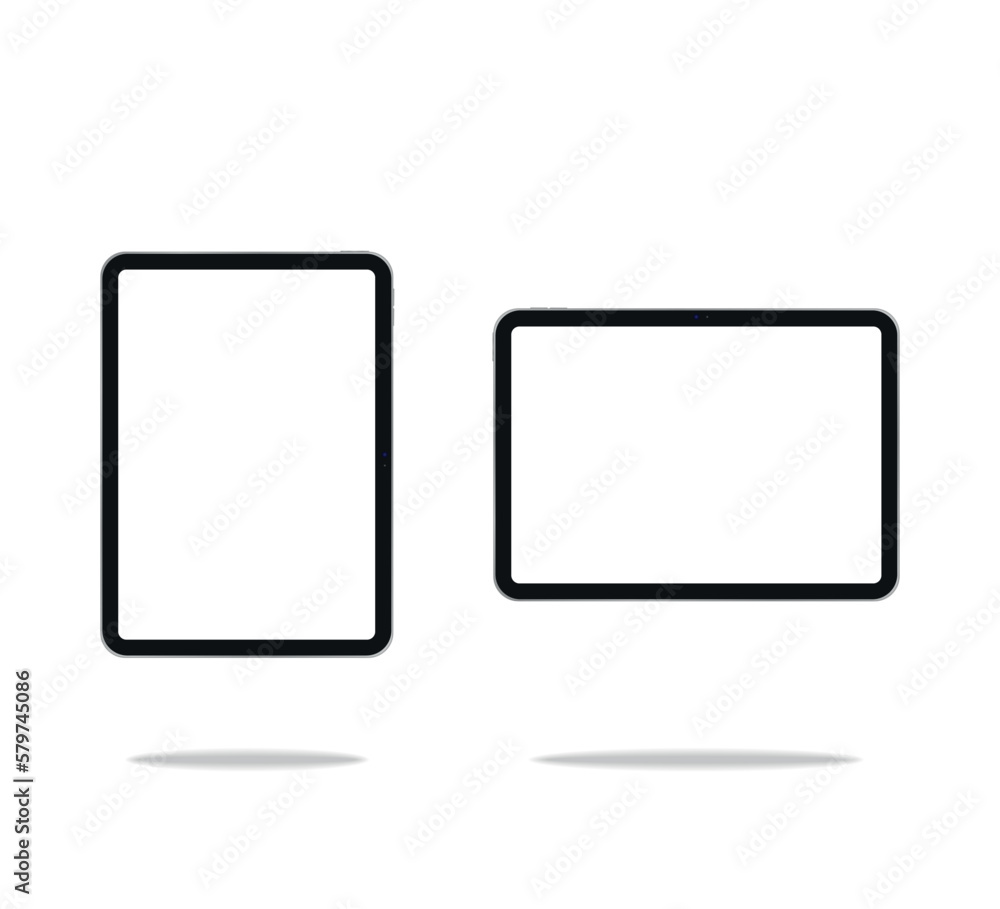 black tablet PC mockup with front view blank screen isolated on white background black tablet PC mockup with front view blank screen isolated on white background