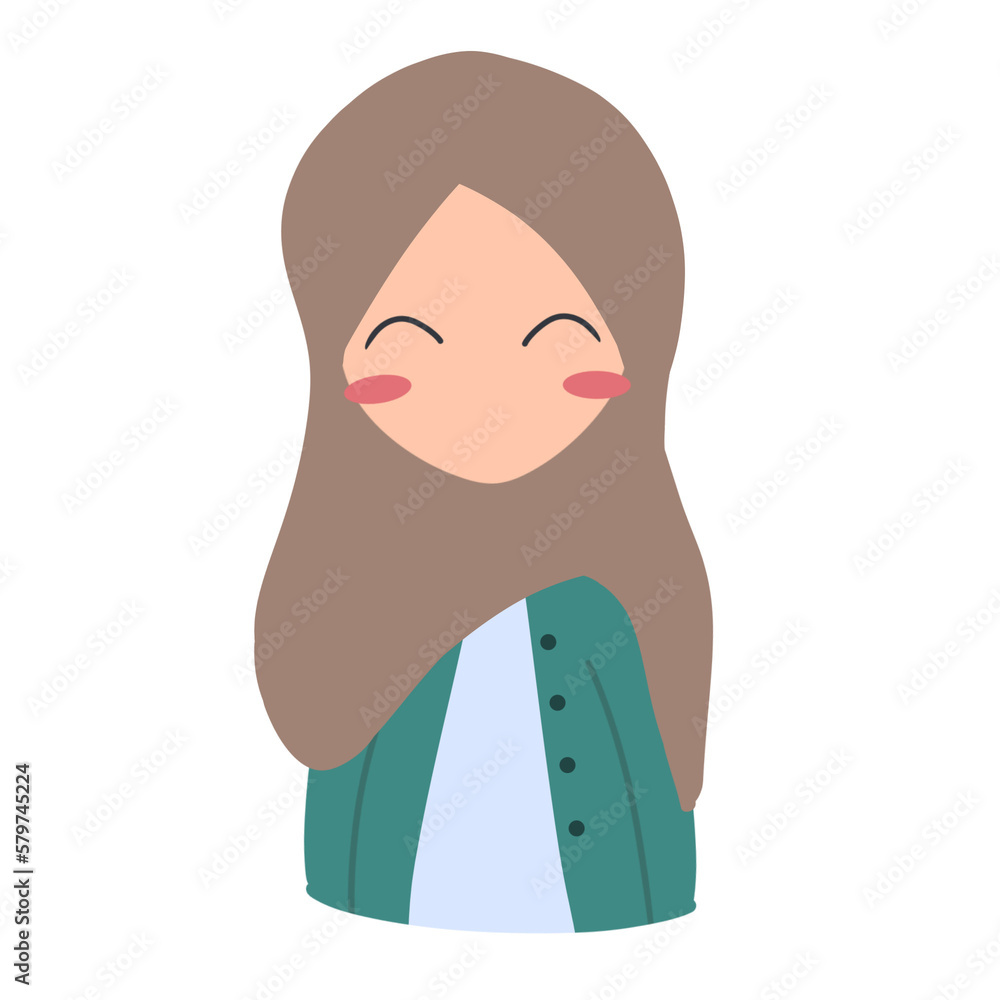Cute girl character.cartoon girl.smilling cartoon.happy face Cute girl character.cartoon girl.smilling cartoon.happy face