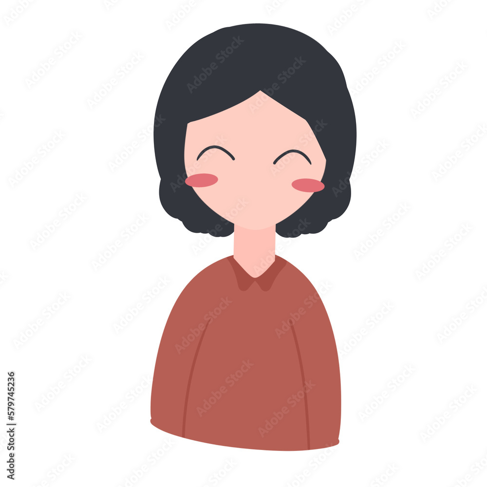 Cute girl character.cartoon girl.smilling cartoon.happy face Cute girl character.cartoon girl.smilling cartoon.happy face