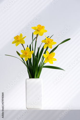 Tableau sur toile Hello spring, summer flowers vertical background concept