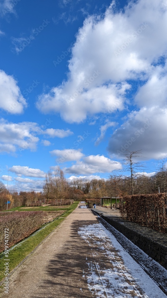beautiful spring day in sauerlandpark hemer with beautiful clouds formation