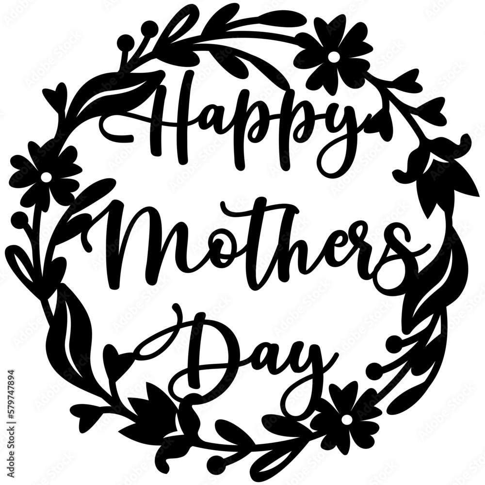 Happy Mothers day svg for cricut, Round cake topper Stock Vector ...