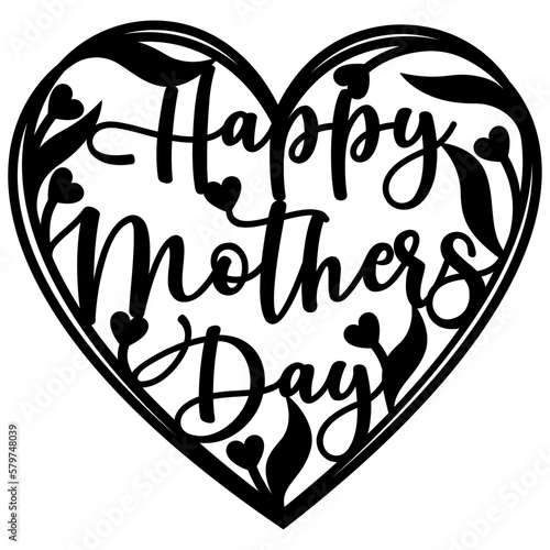 Happy mothers day cake topper svg, Floral heart for cricut