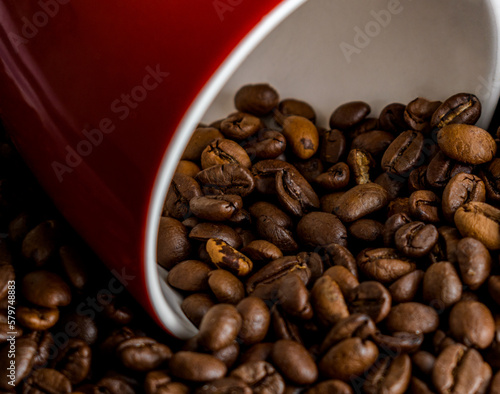 coffee beans in a cup