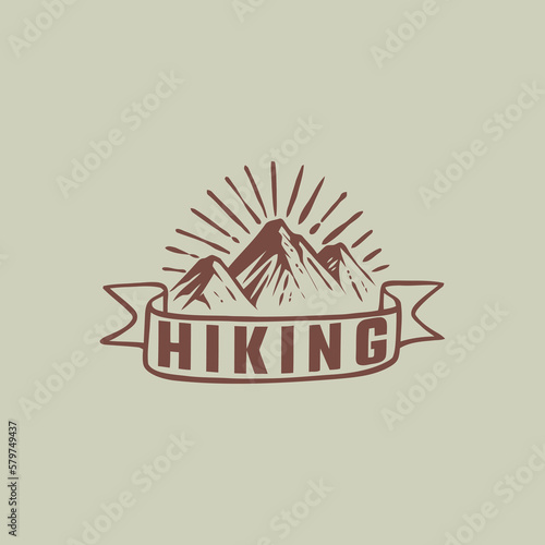 Premium Vector | Mountain Hiking climbing camping exploring photo