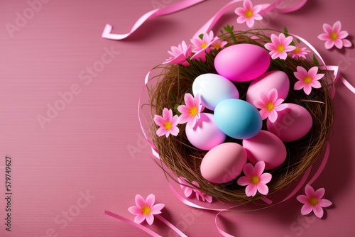 easter eggs in a basket