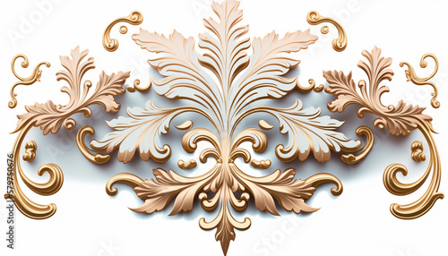 Simple rococo ornament on white background
