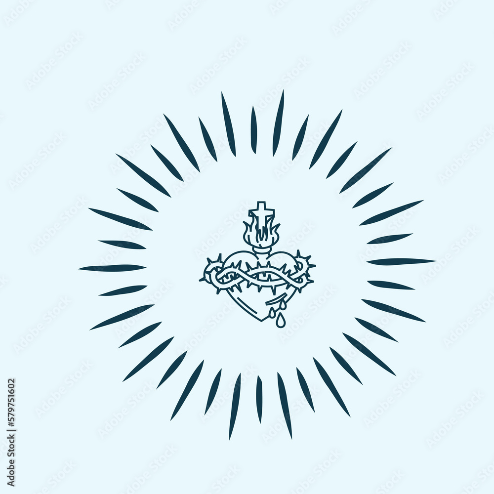 THESE HIGH QUALITY SACRED HEART JESUS VECTOR FOR USING VARIOUS TYPES OF DESIGN WORKS LIKE T-SHIRT, LOGO, TATTOO AND HOME WALL DESIGN