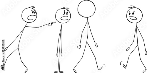Anonymous Person Without Face, Vector Cartoon Stick Figure Illustration