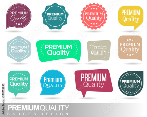Premium Quality Badge and Tags in Flat Design Style vector illustration