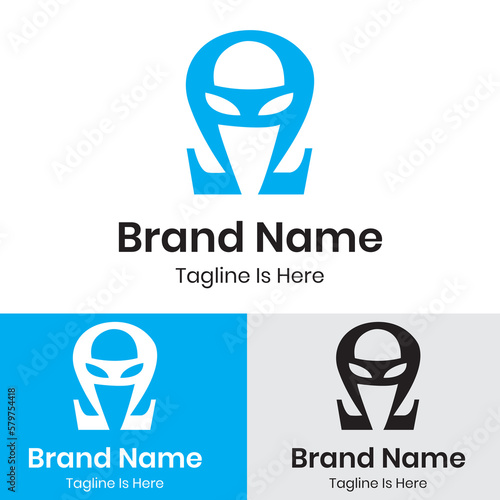 Blinder and Omega Symbol Logo Design
