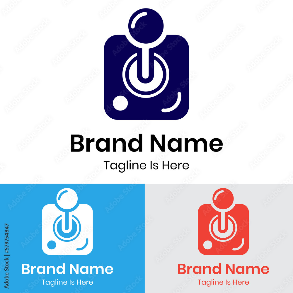 Camera with power icon logo design
Camera with power icon logo design