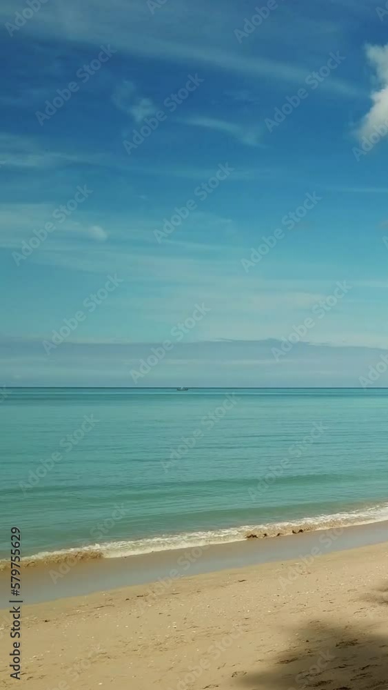 Aerial video of beauty deserted beach and calm sea in Thailand. Vertical video Aerial video of beauty deserted beach and calm sea in Thailand. Vertical video
