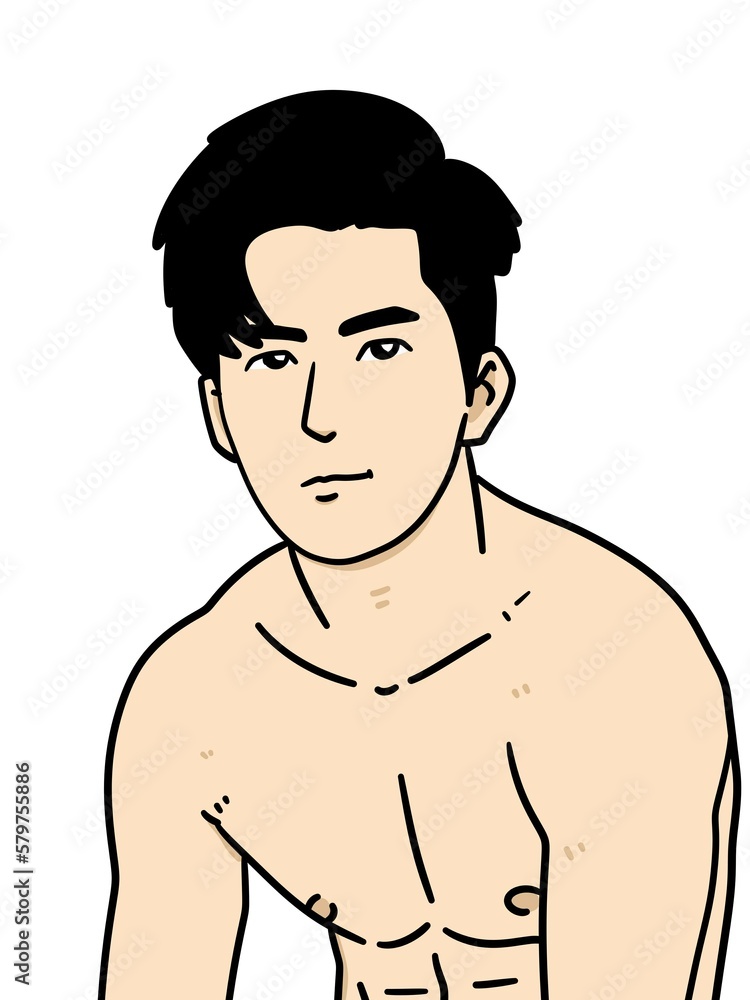 Fototapeta premium cute man carton on white background