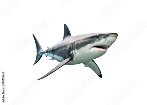 Shark isolated on white  transparent background  PNG  generative ai
