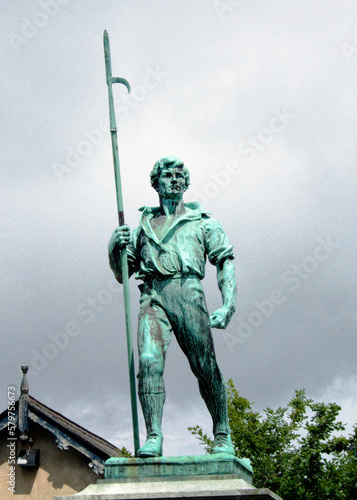 The 1798 Memorial in Wexford City of Irish rebel holding a pike marks the Rising of the United Irishmen against the English photo