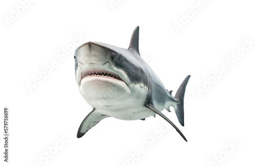 Shark isolated on white  transparent background  PNG  generative ai