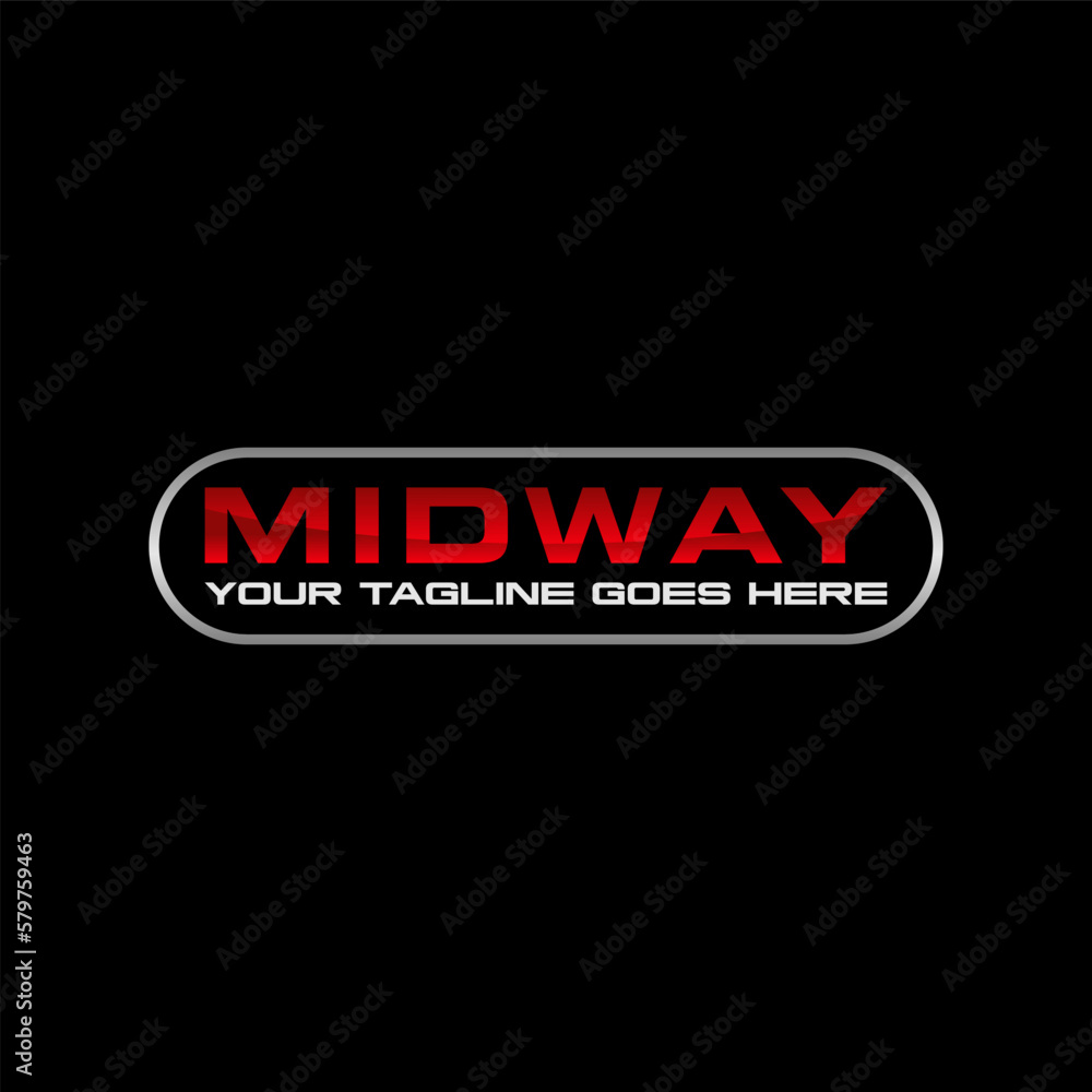 Logo design graphic concept creative premium free vector stock unique letter word MIDWAY sport car font rectangle ellipse Related mark monogram emblem