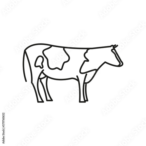 Cow icon. Linear image. Simple flat vector illustration on a white background