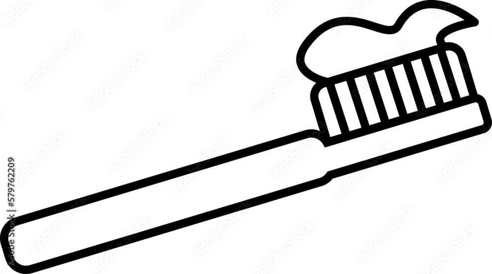 Ícone de escova de dente com pasta