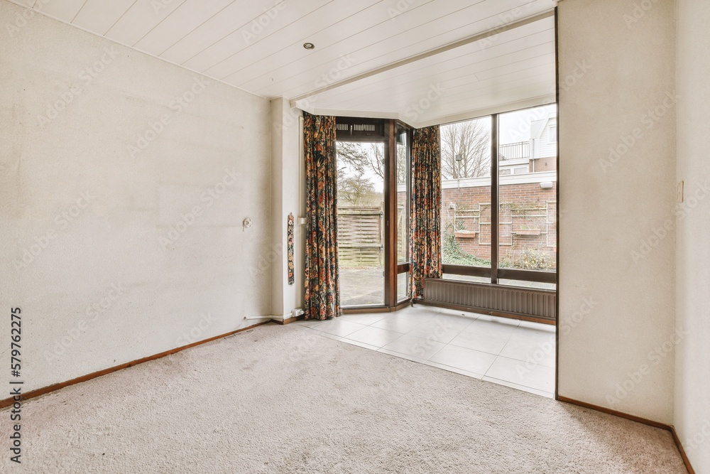 Interior of modern apartment with panoramic windows Interior of modern apartment with panoramic windows