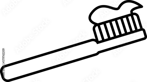 Ícone de escova de dente com pasta