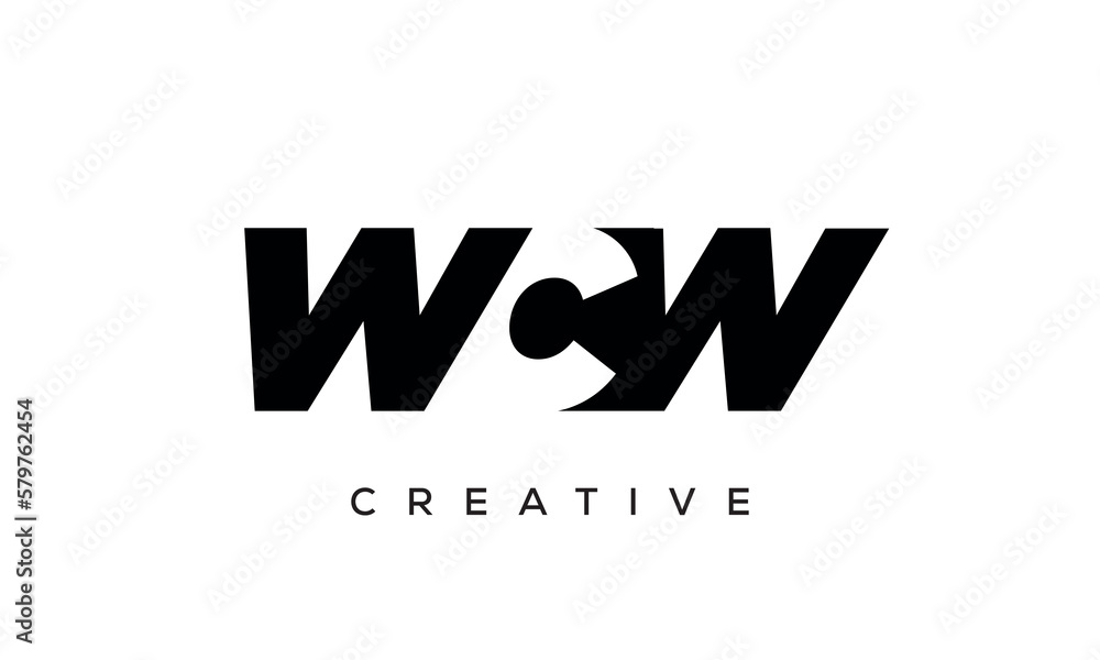 WCW letters negative space logo design. creative typography monogram vector WCW letters negative space logo design. creative typography monogram vector