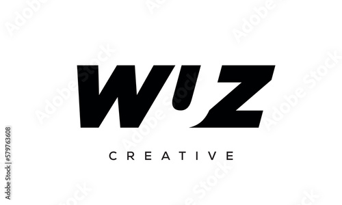 WUZ letters negative space logo design. creative typography monogram vector