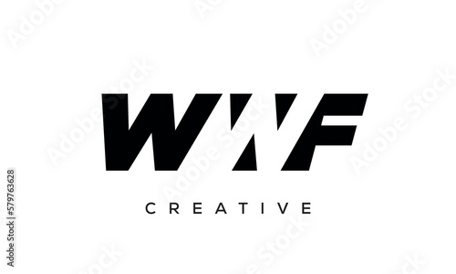 WWF letters negative space logo design. creative typography monogram vector