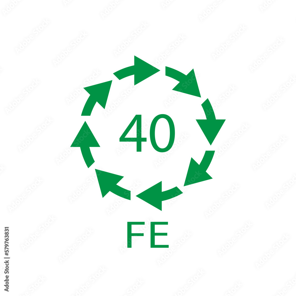 Plastic recycling symbol FE 40, Wrapping Plastic. Vector Illustration Plastic recycling symbol FE 40, Wrapping Plastic. Vector Illustration
