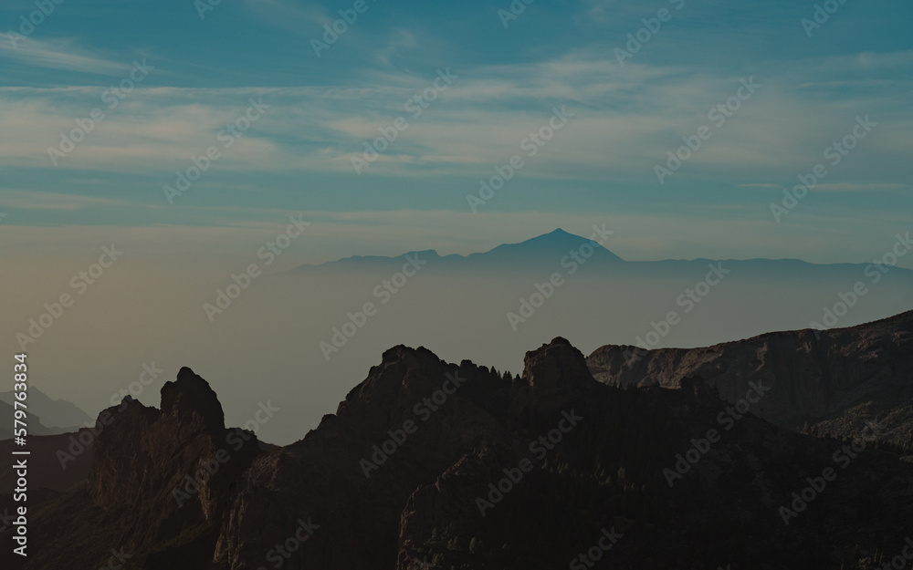 View of Tenerife's Mount Teide From Gran Canaria's Mountains, Spain