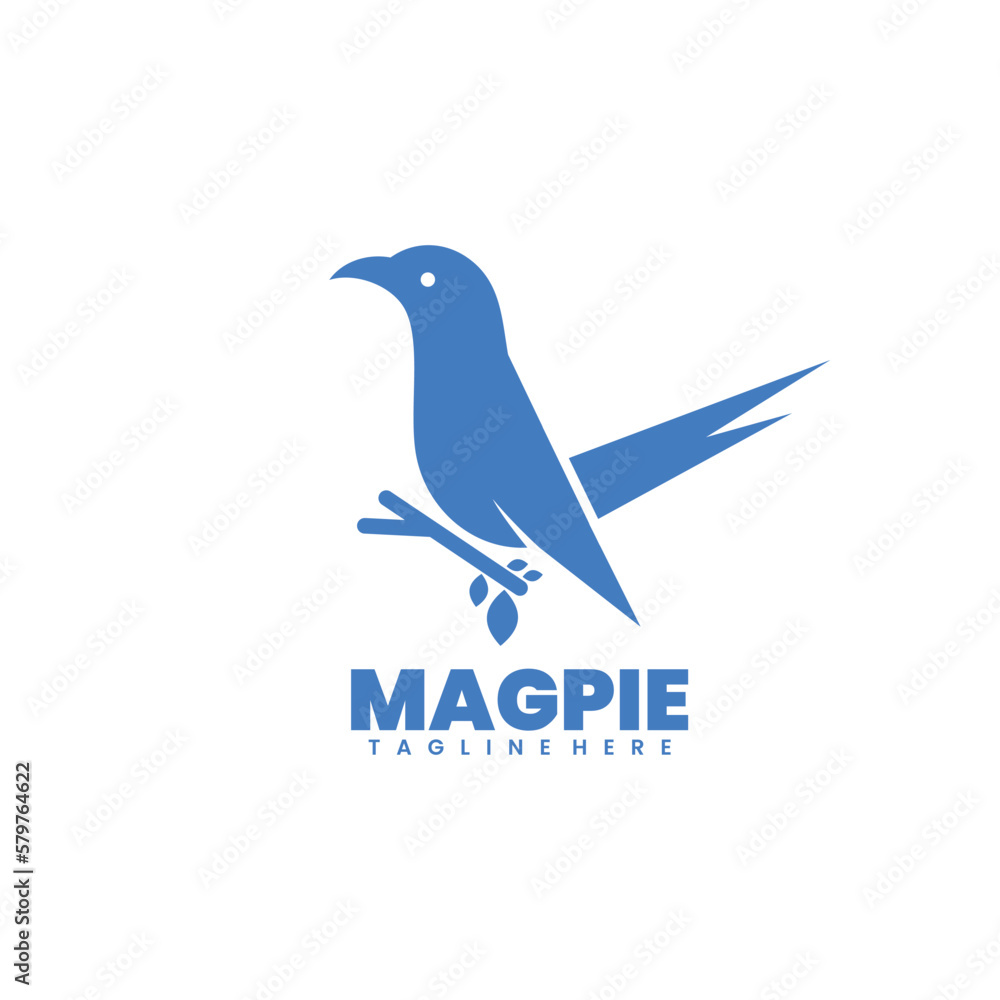 Fototapeta premium Vector illustration logo magpie color