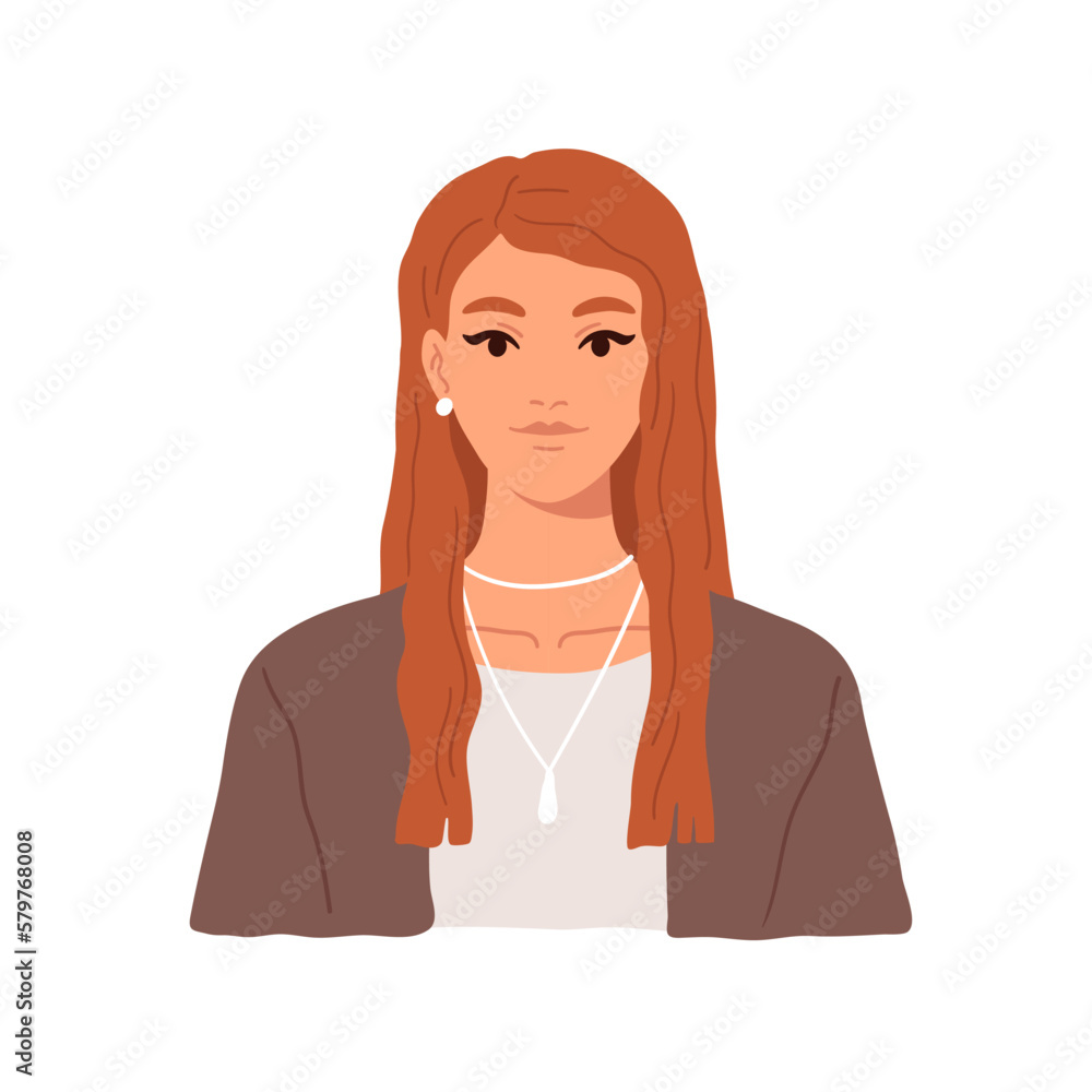 Portrait of a young attractive woman in a casual clothes. hand drawn illustration Portrait of a young attractive woman in a casual clothes. hand drawn illustration