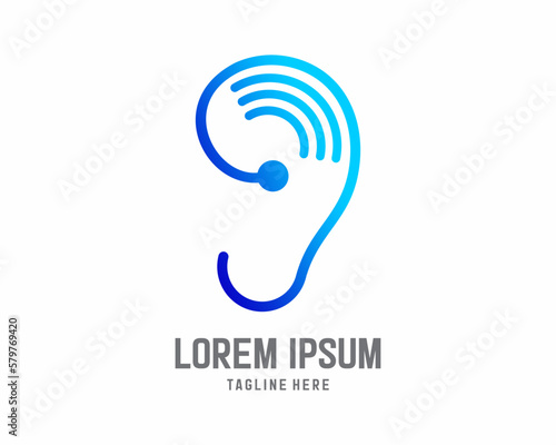 Ear icon. Logo element illustration. Ear symbol design from 2 colored collection. Simple Ear concept. Can be used in web and mobile.