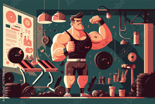 man in the gymnasium vector