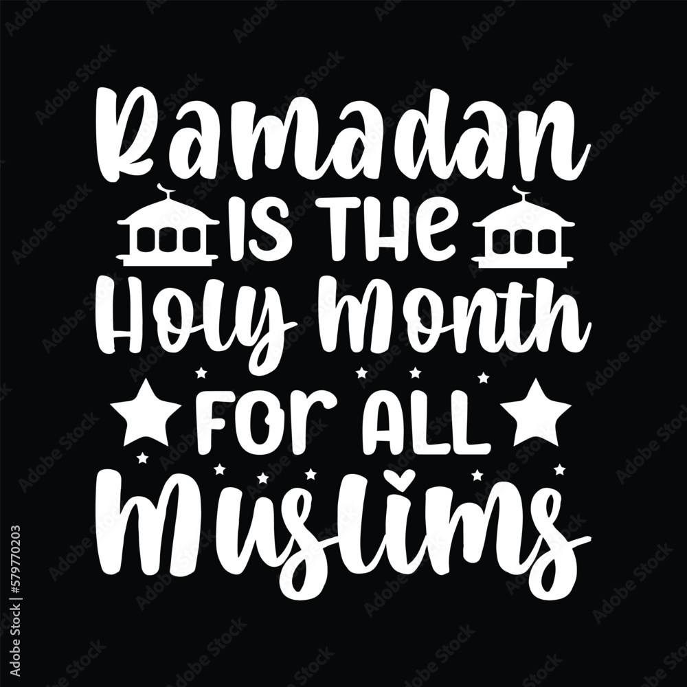 Obraz premium Ramadan Kareem Typography Islamic Design